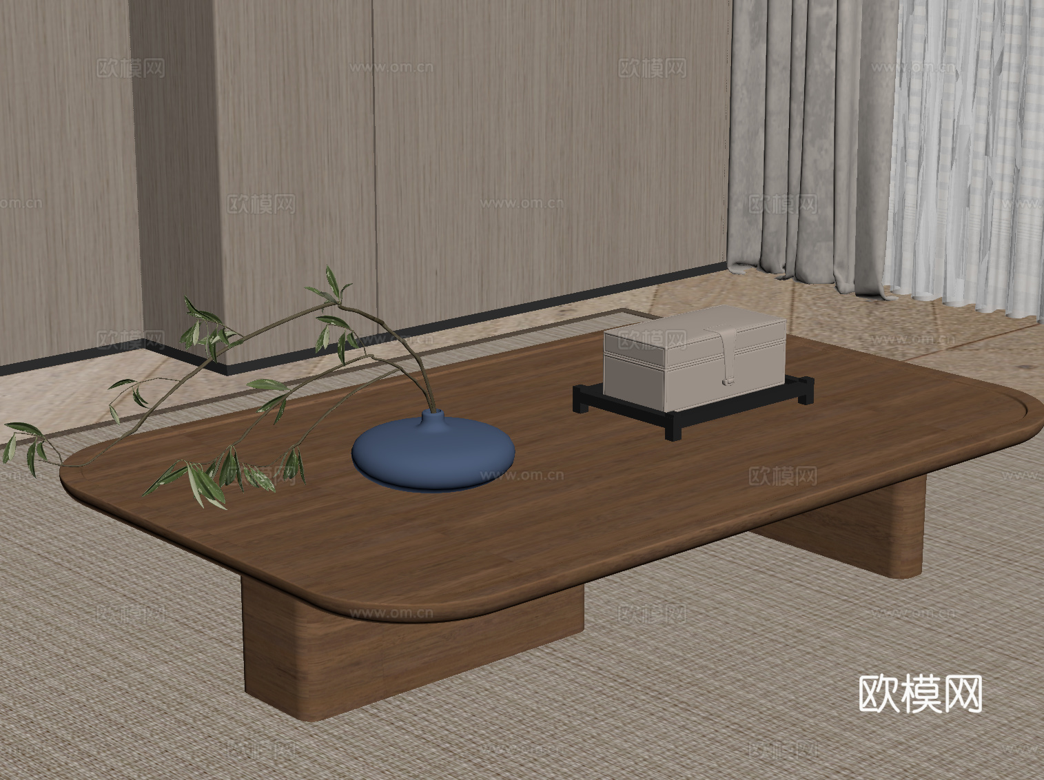 中古风茶几su模型