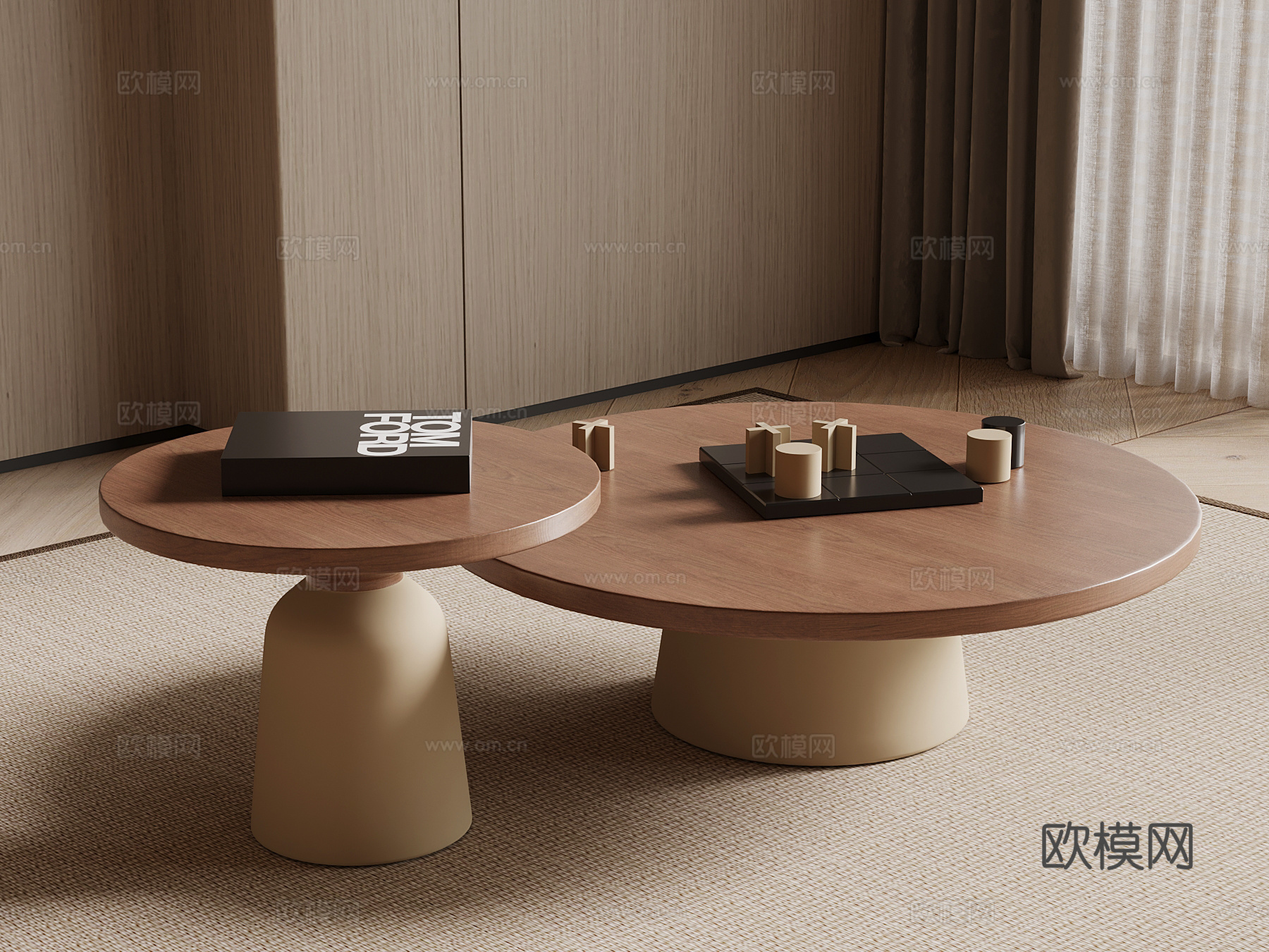 中古风茶几su模型