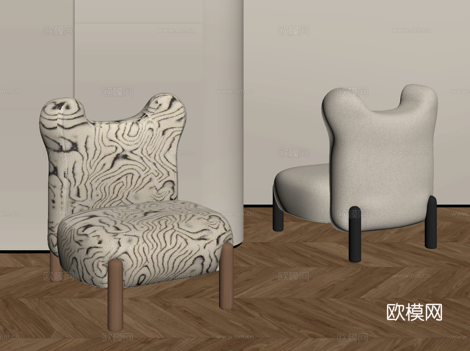 现代儿童椅 小椅子su模型