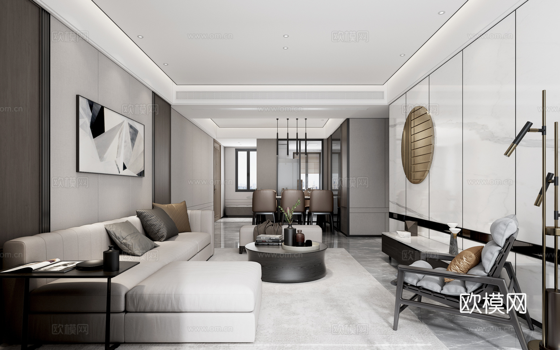 轻奢别墅 样板间 最新全套施工图 效果图合集cad施工图