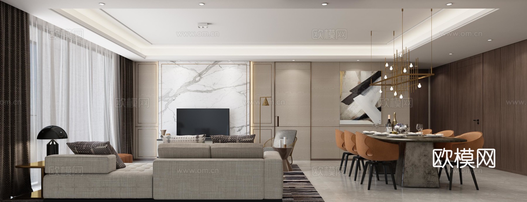 轻奢别墅 样板间 最新全套施工图 效果图合集cad施工图