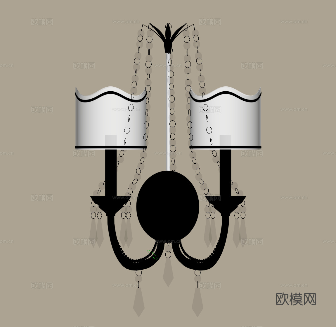 法式复古壁灯 金属壁灯su模型