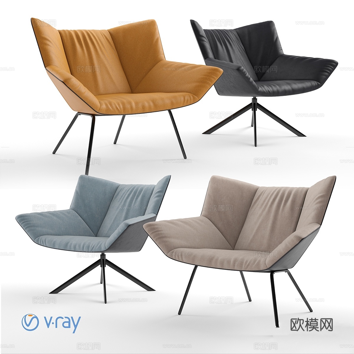 标签。古斯塔夫扶手椅。3d模型下载