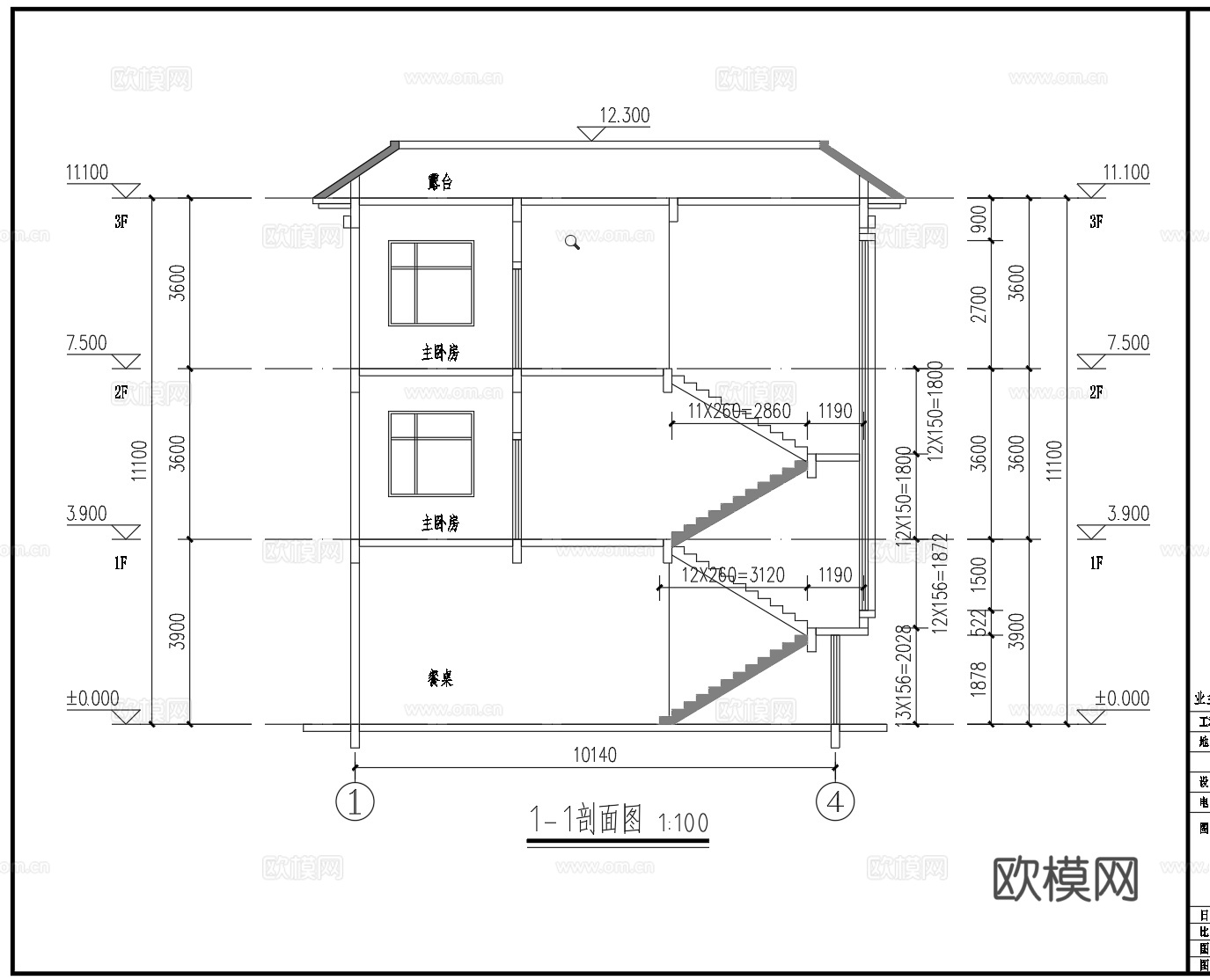 欧式别墅cad施工图cad施工图