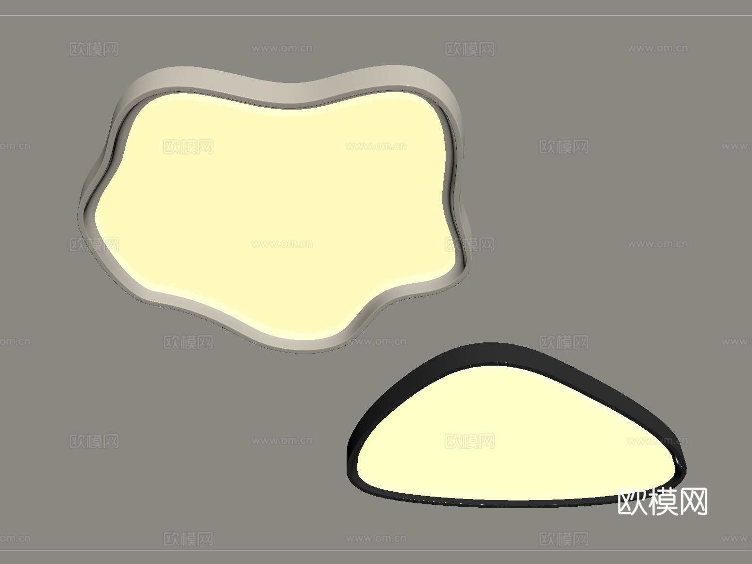 现代吸顶灯 几何形吸顶灯 卧室灯su模型