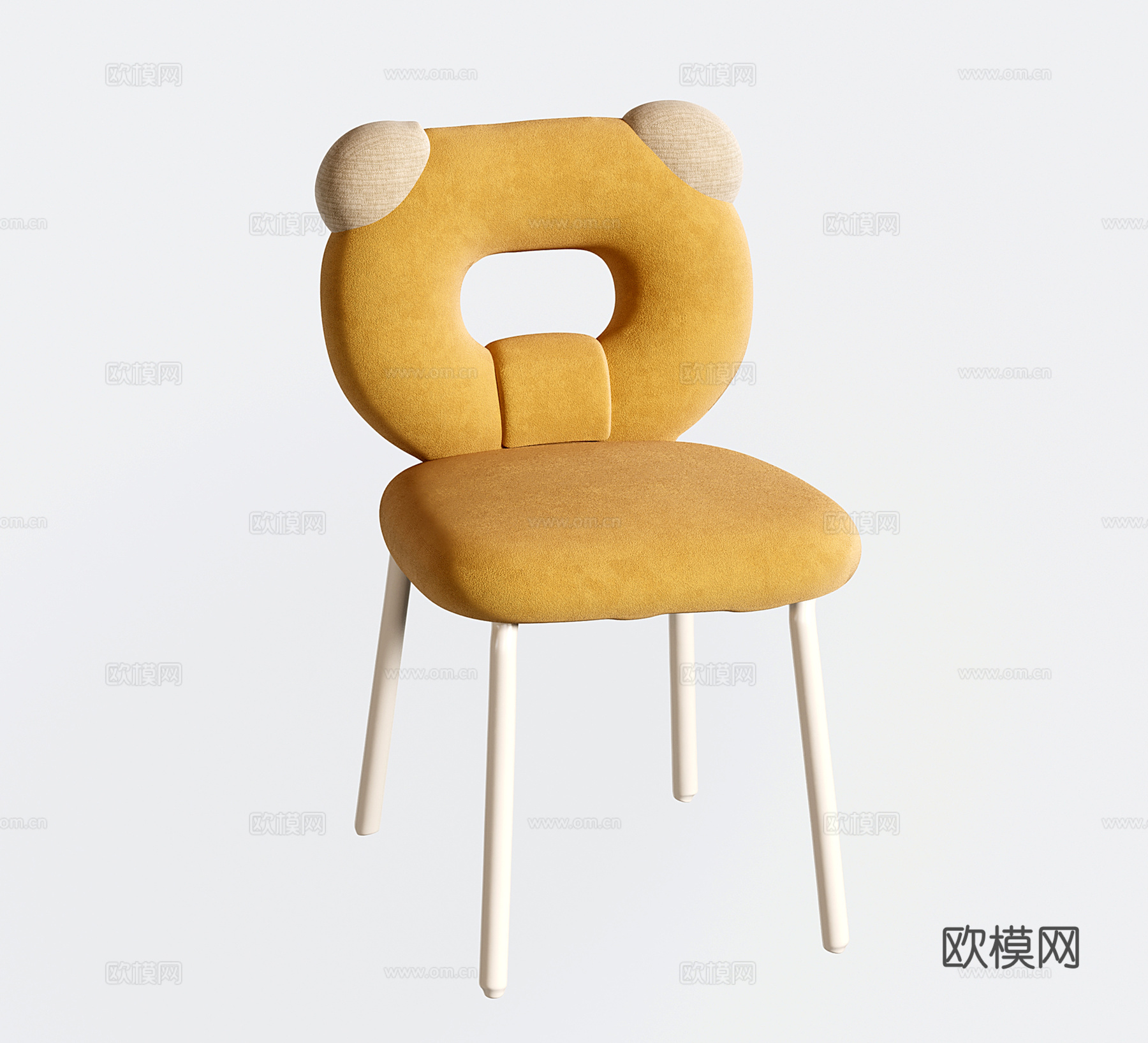 现代化妆椅 奶油梳妆椅 书桌椅 单椅 餐椅su模型