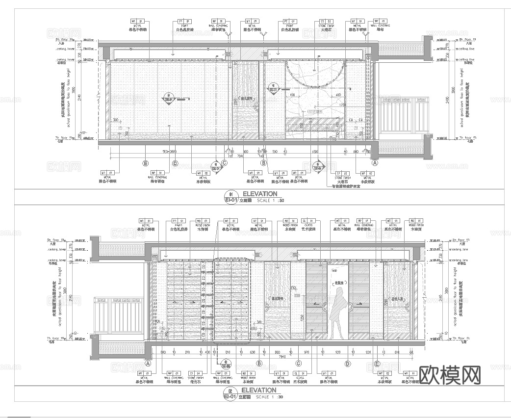 轻奢别墅 样板间 最新全套施工图 效果图合集cad施工图下载（渲染图6）
