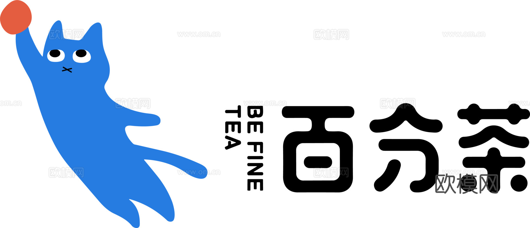 百分茶，奶茶店logo