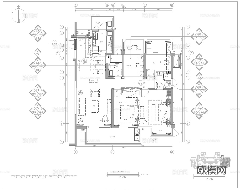 轻奢别墅 样板间 最新全套施工图 效果图合集cad施工图