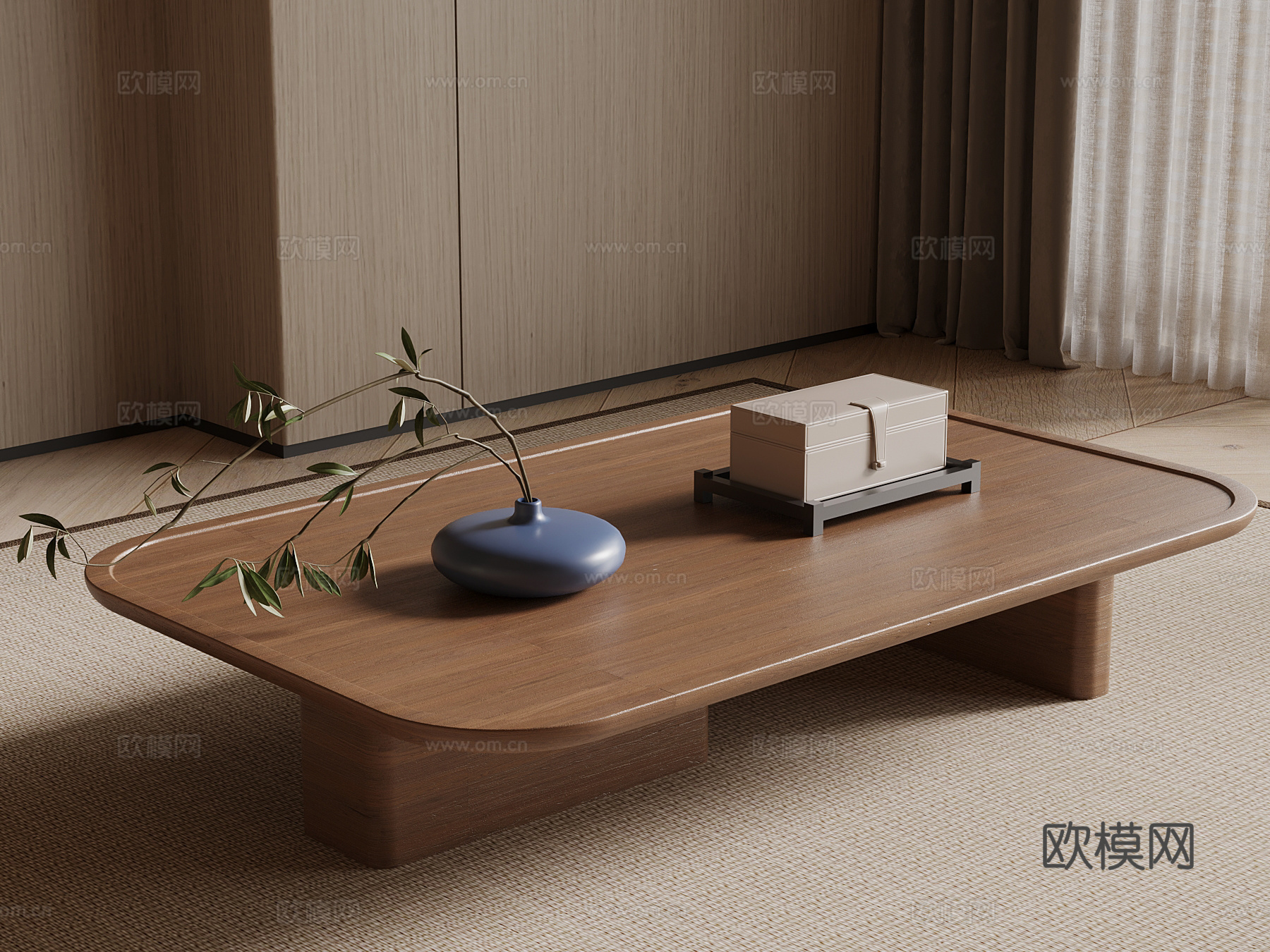 中古风茶几su模型