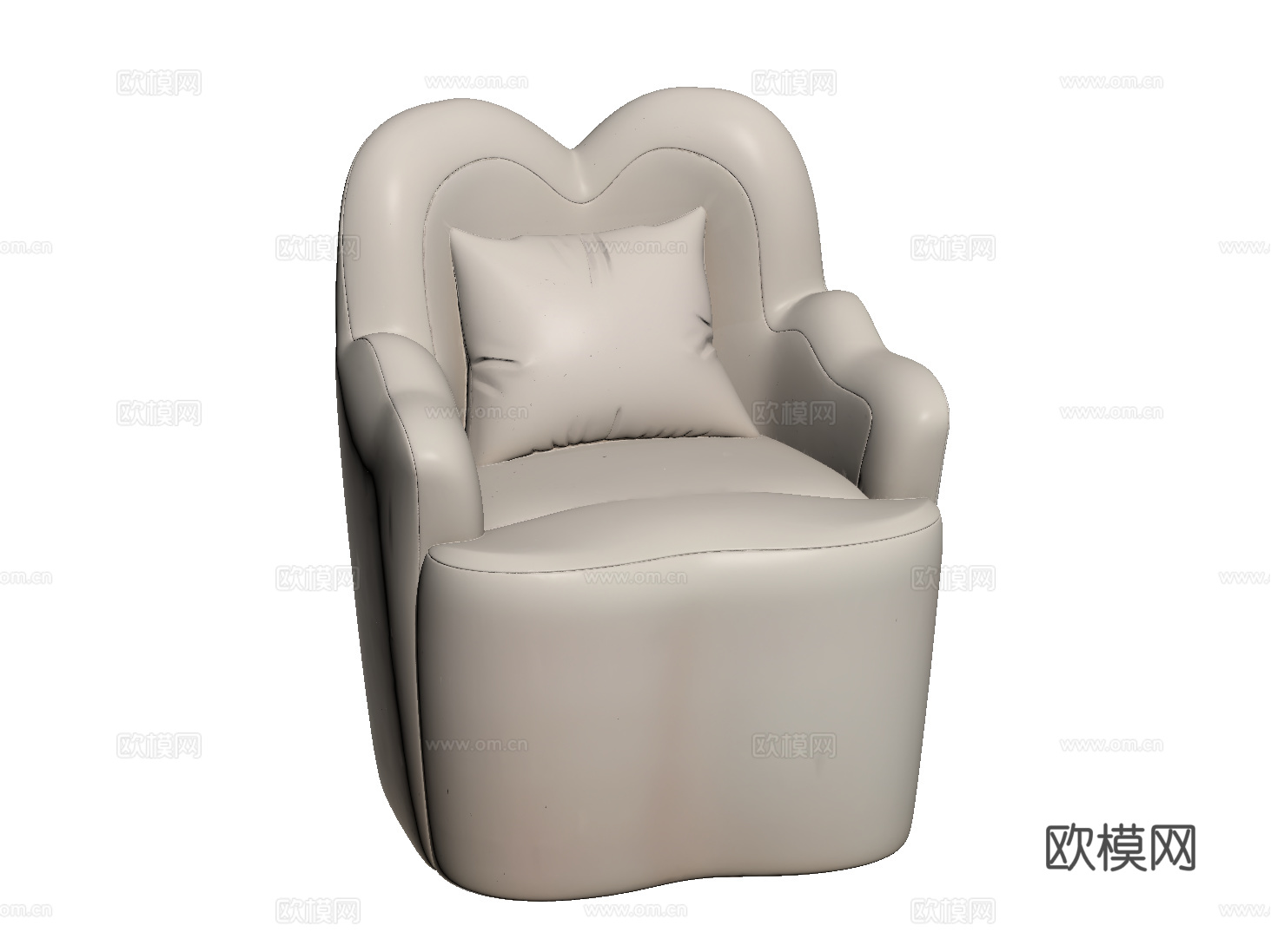 现代化妆椅 奶油梳妆椅 沙发椅 单人沙发 休闲椅su模型