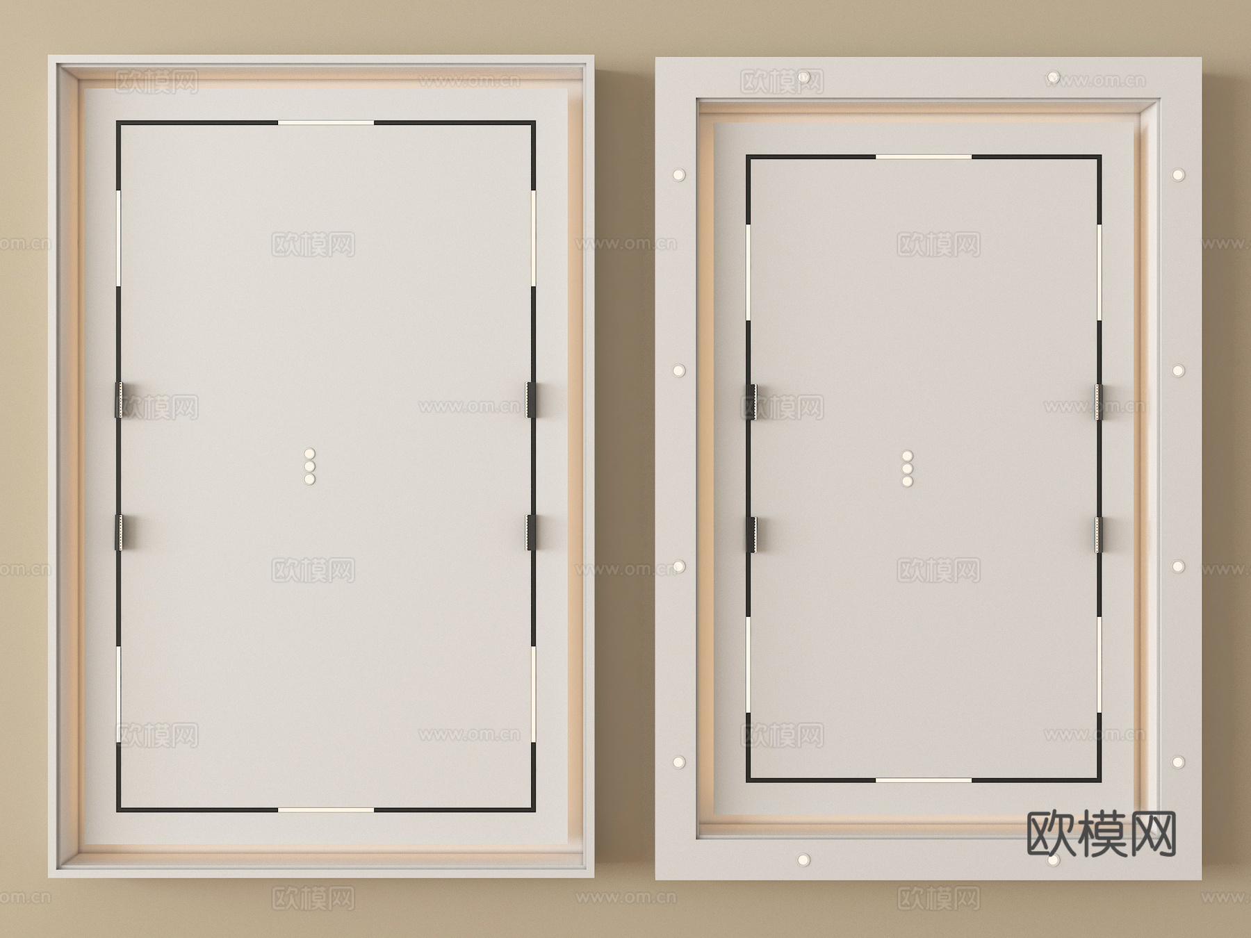 现代无主灯吊顶su模型