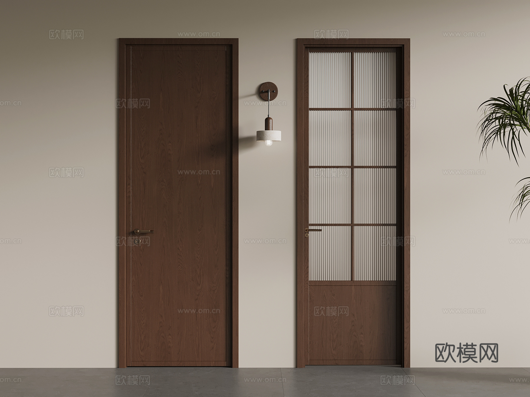 新中式厨卫门su模型