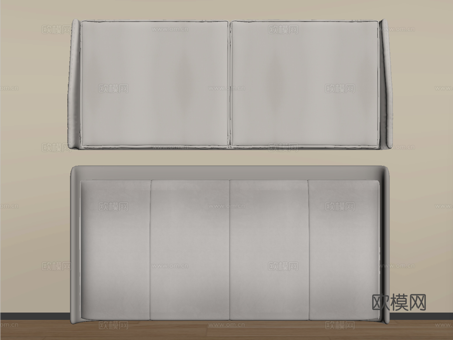 现代床靠背 床品 床头su模型