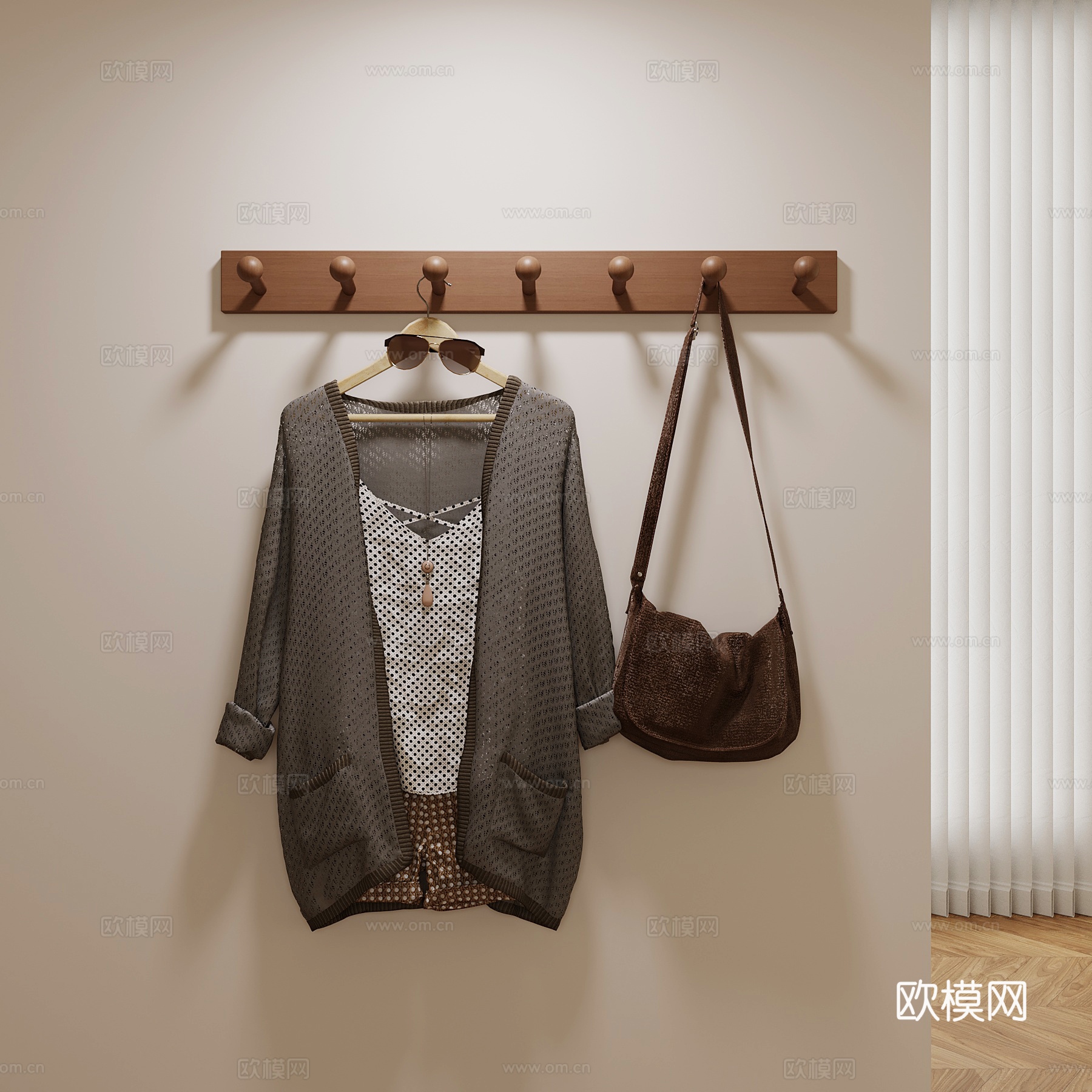 现代挂钩 挂衣钩su模型