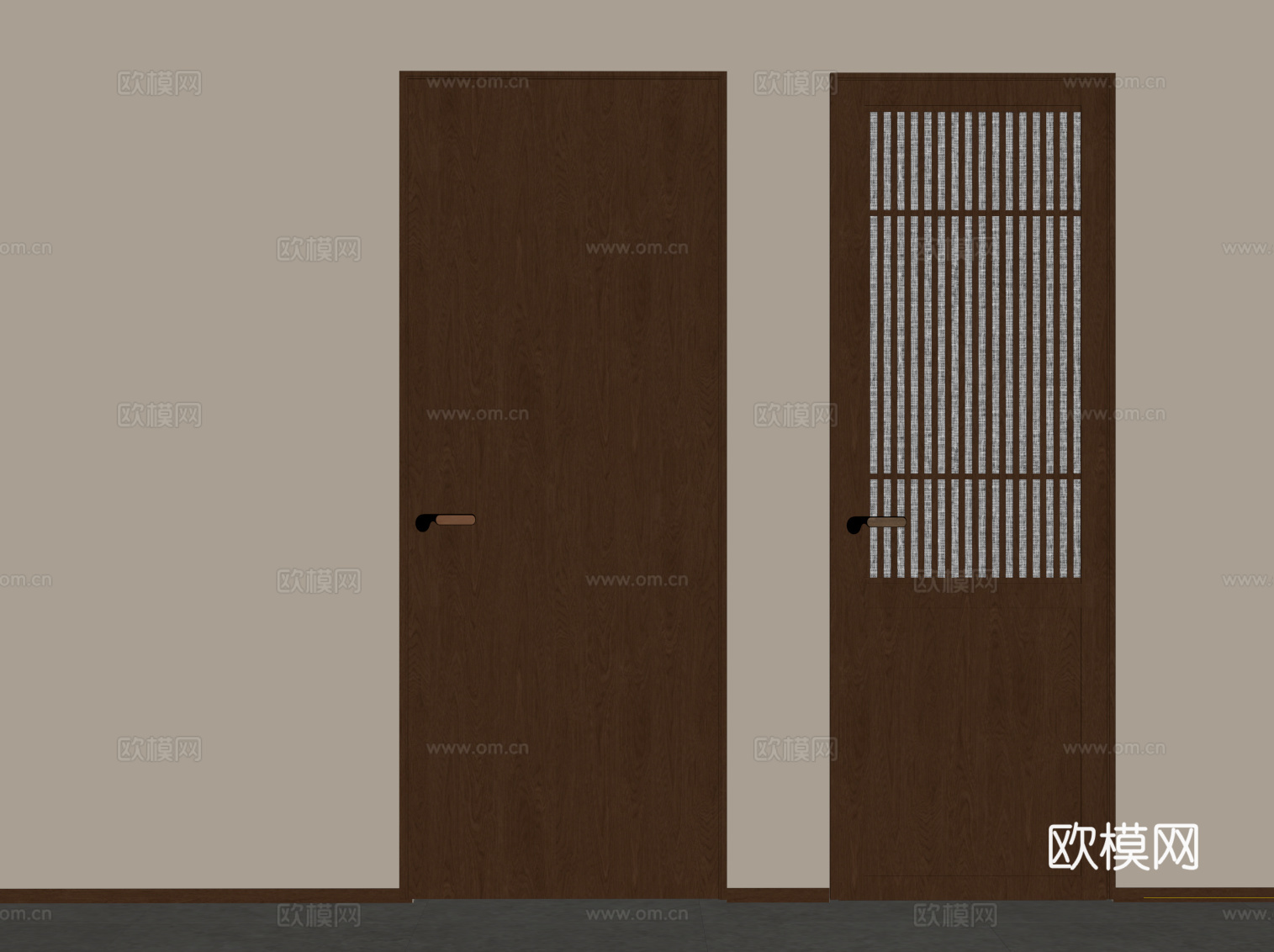 新中式门su模型