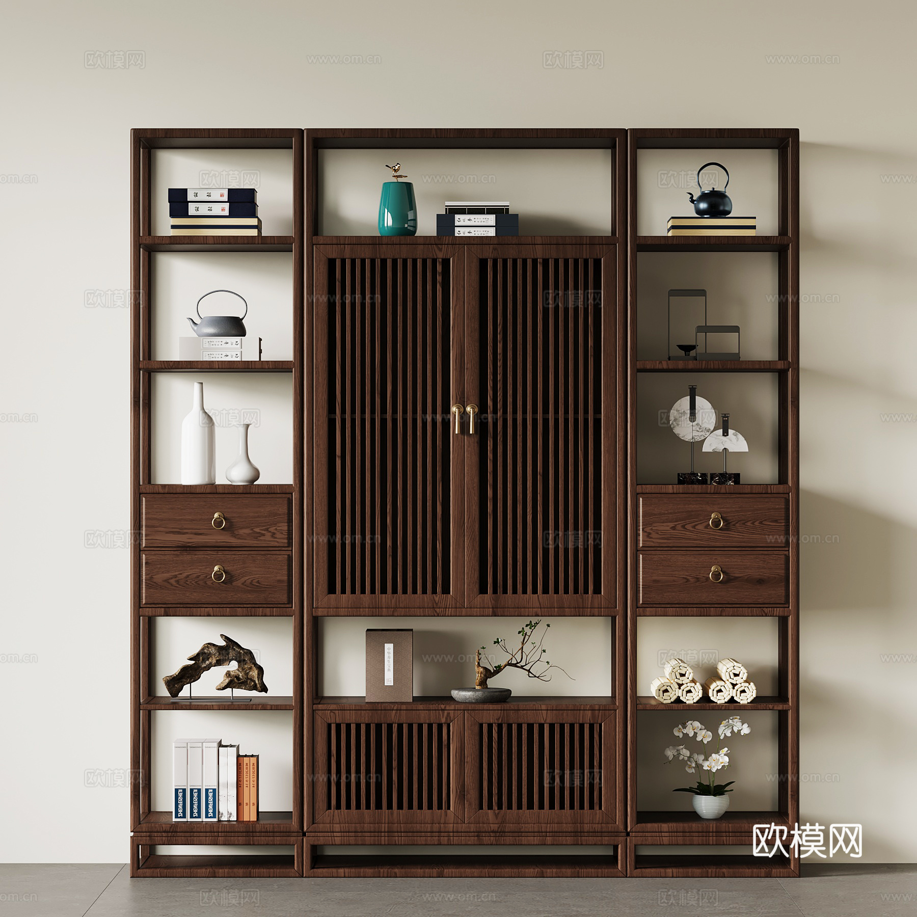 新中式博古架su模型