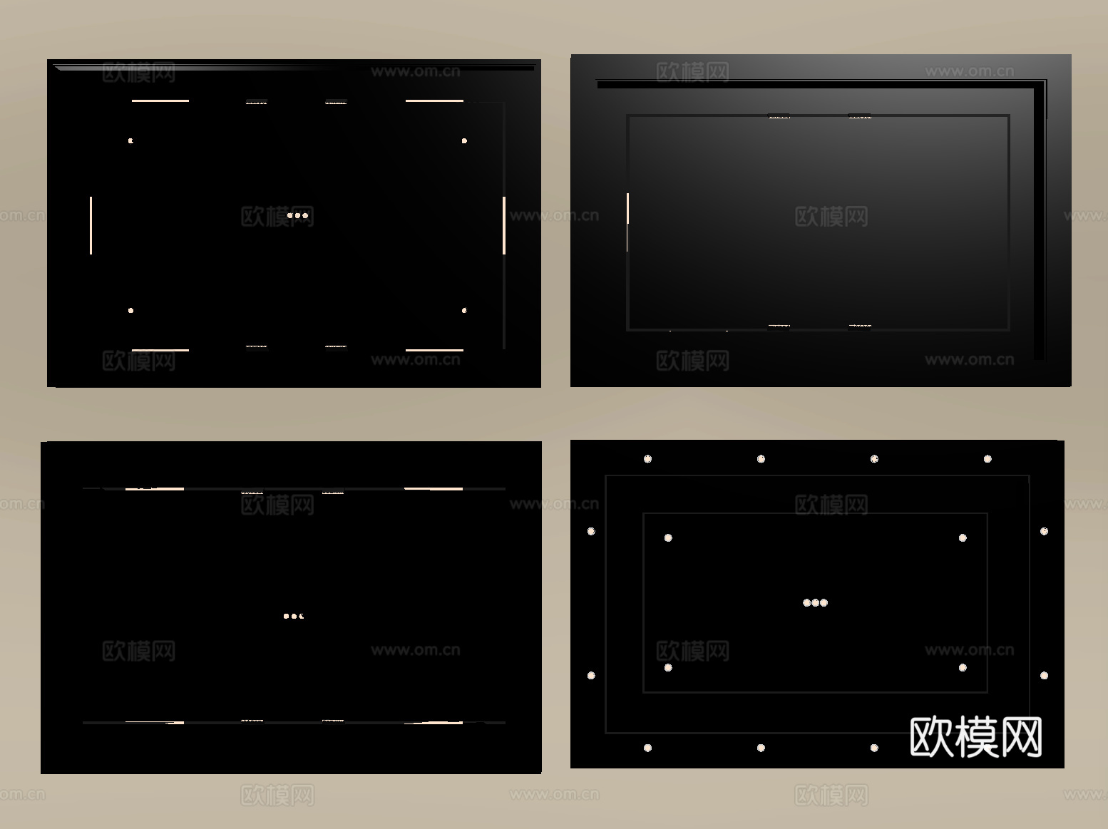 现代吊顶 石膏吊顶su模型下载（渲染图2）