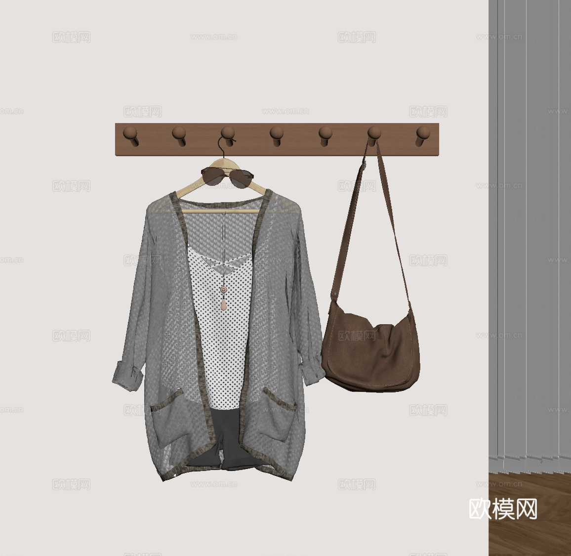 现代挂钩 挂衣钩su模型