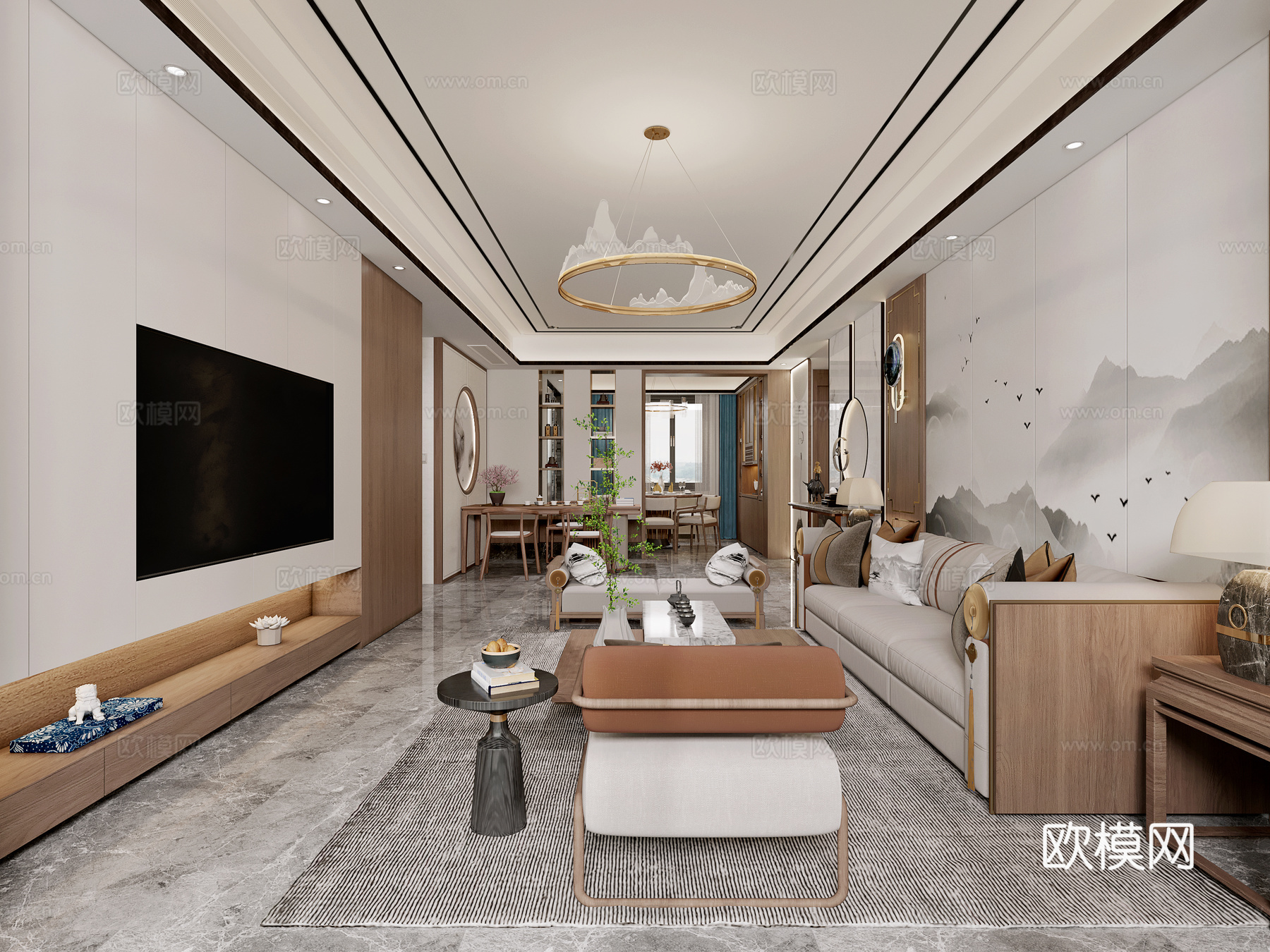 轻奢别墅 样板间 最新全套施工图 效果图合集cad施工图