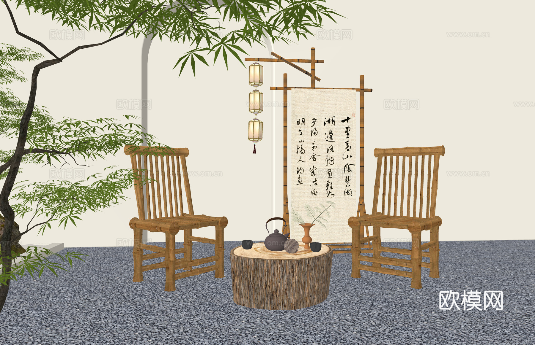 桌子 单体 桌子 工装 餐桌 茶桌 桌椅 咖啡厅 椅子 椅子su模型下载（渲染图2）