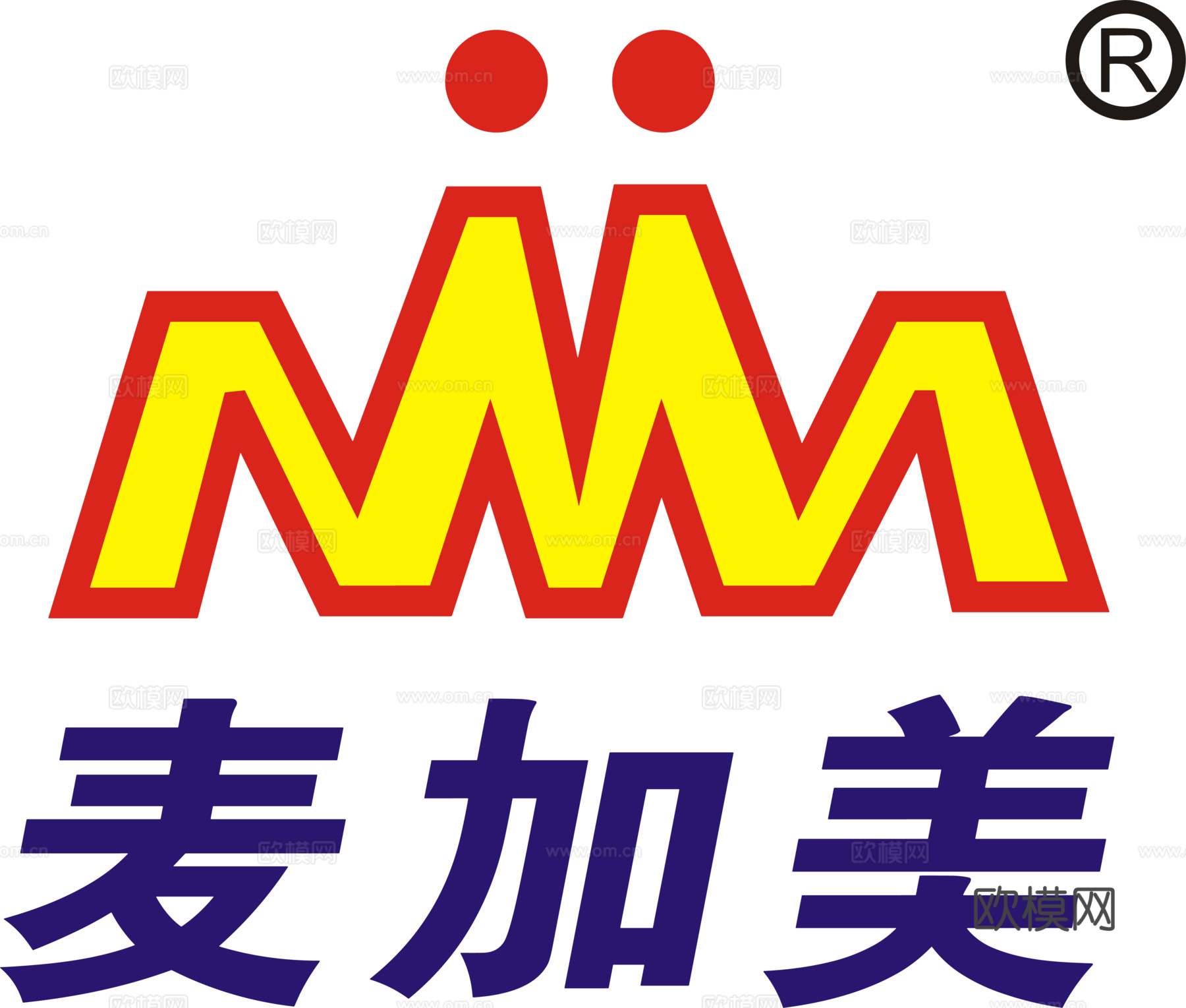 麦加美，炸鸡汉堡logo