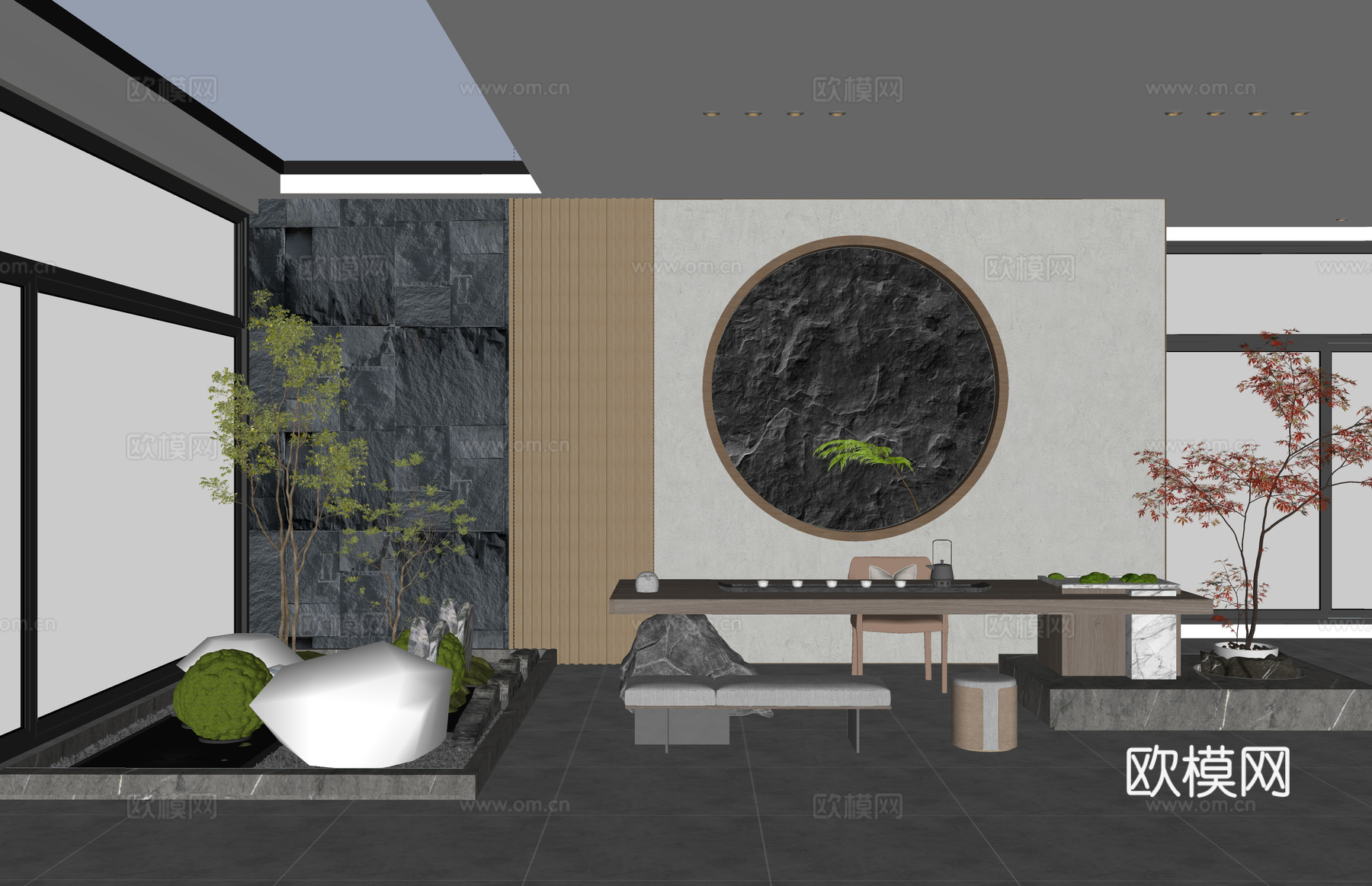 客厅 茶几 茶室 卫生间 餐厅 茶桌组合 茶台 工装 厨房su模型