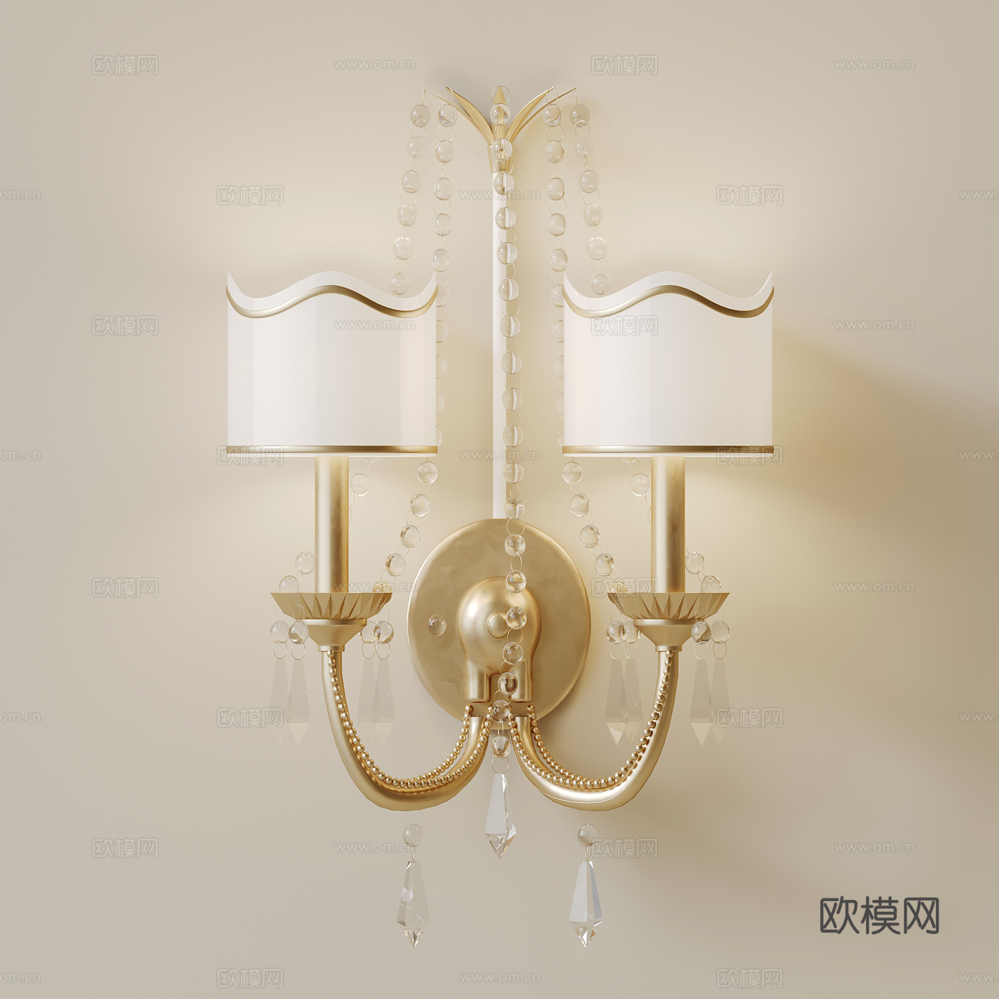 法式复古壁灯 金属壁灯su模型