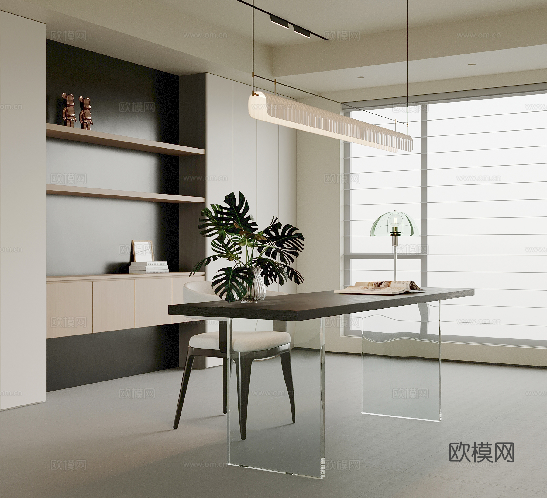 现代书房su模型