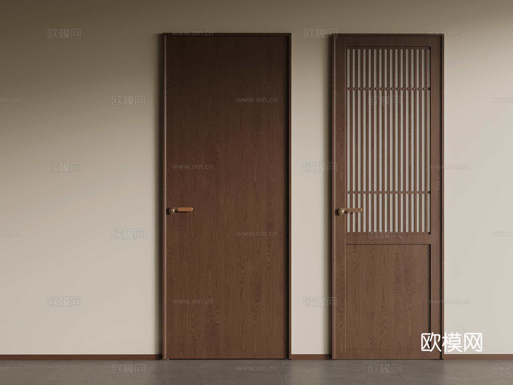 新中式门su模型