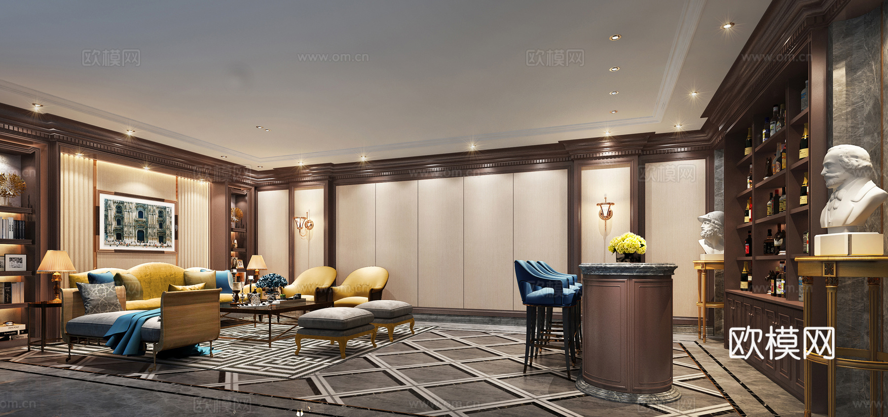 轻奢别墅 样板间 最新全套施工图 效果图合集cad施工图