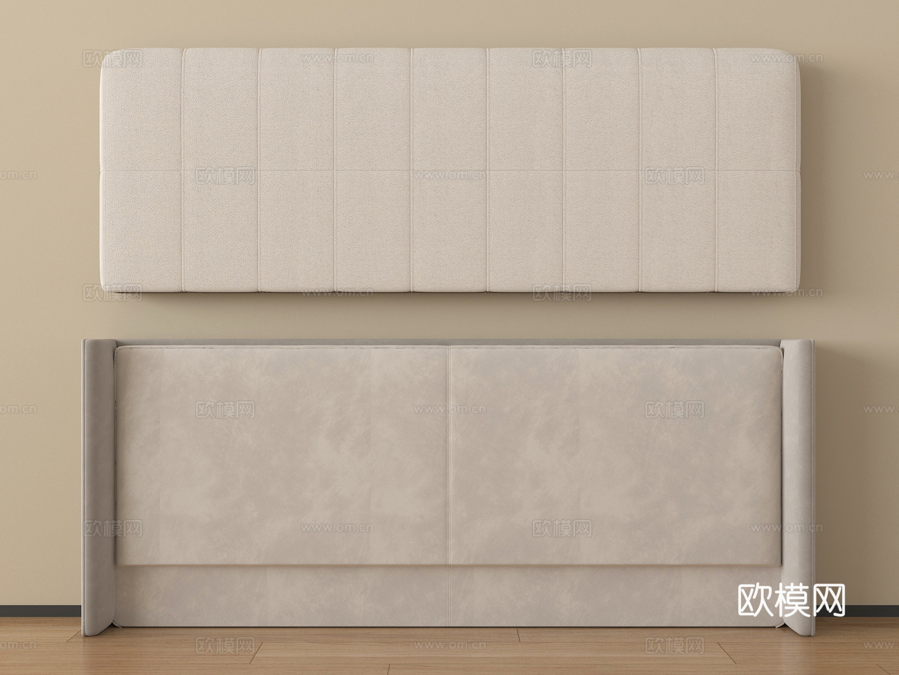 现代床靠背 床品 床头su模型