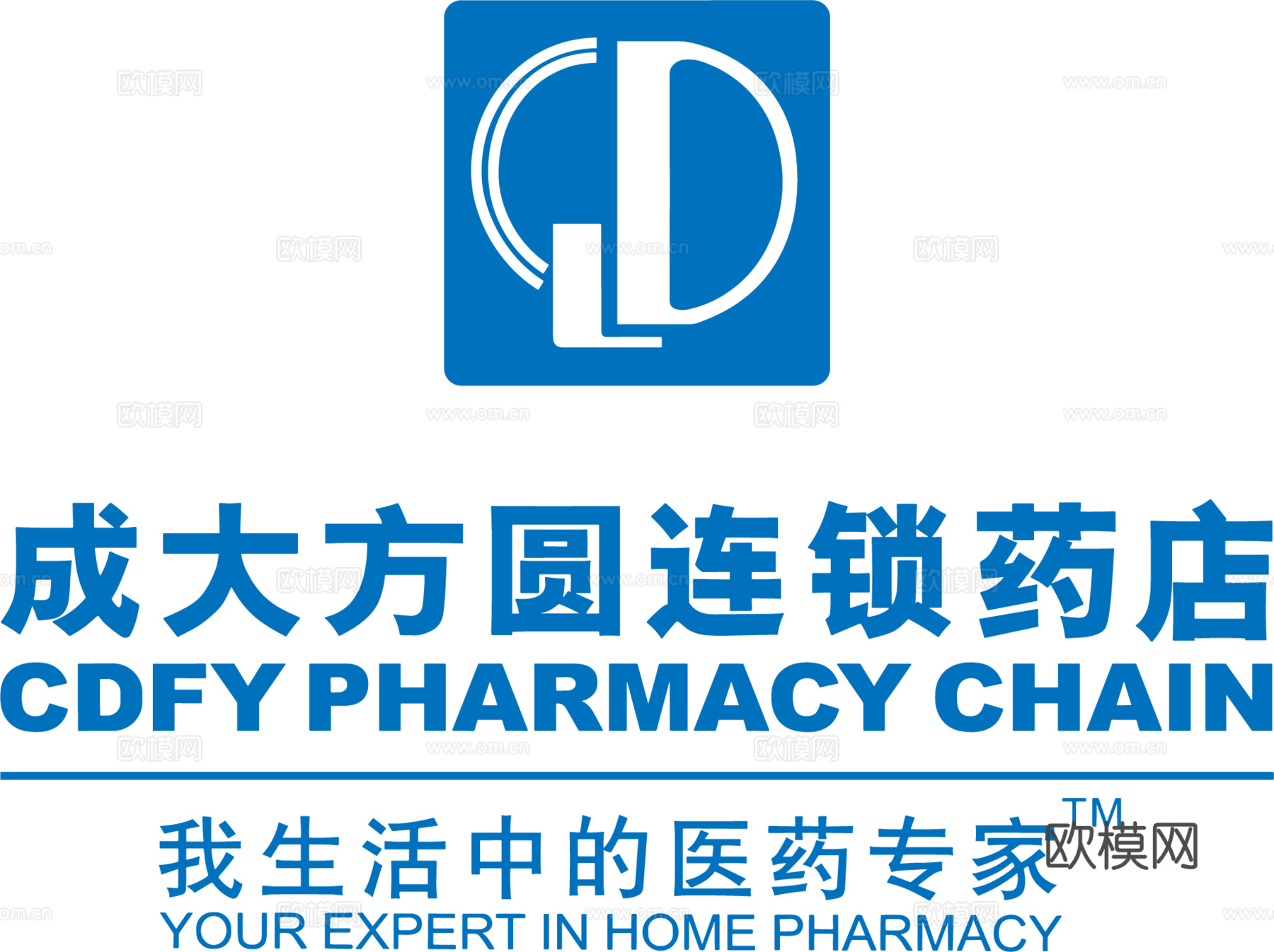 成大方圆连锁药店，药店买药logo