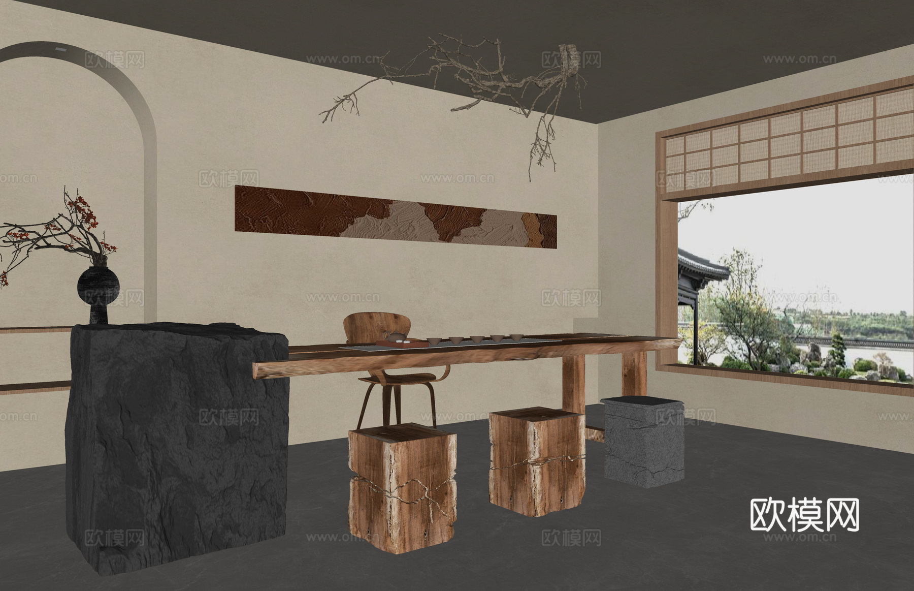 客厅 茶几 茶室 卫生间 餐厅 茶桌组合 茶台 工装 厨房su模型