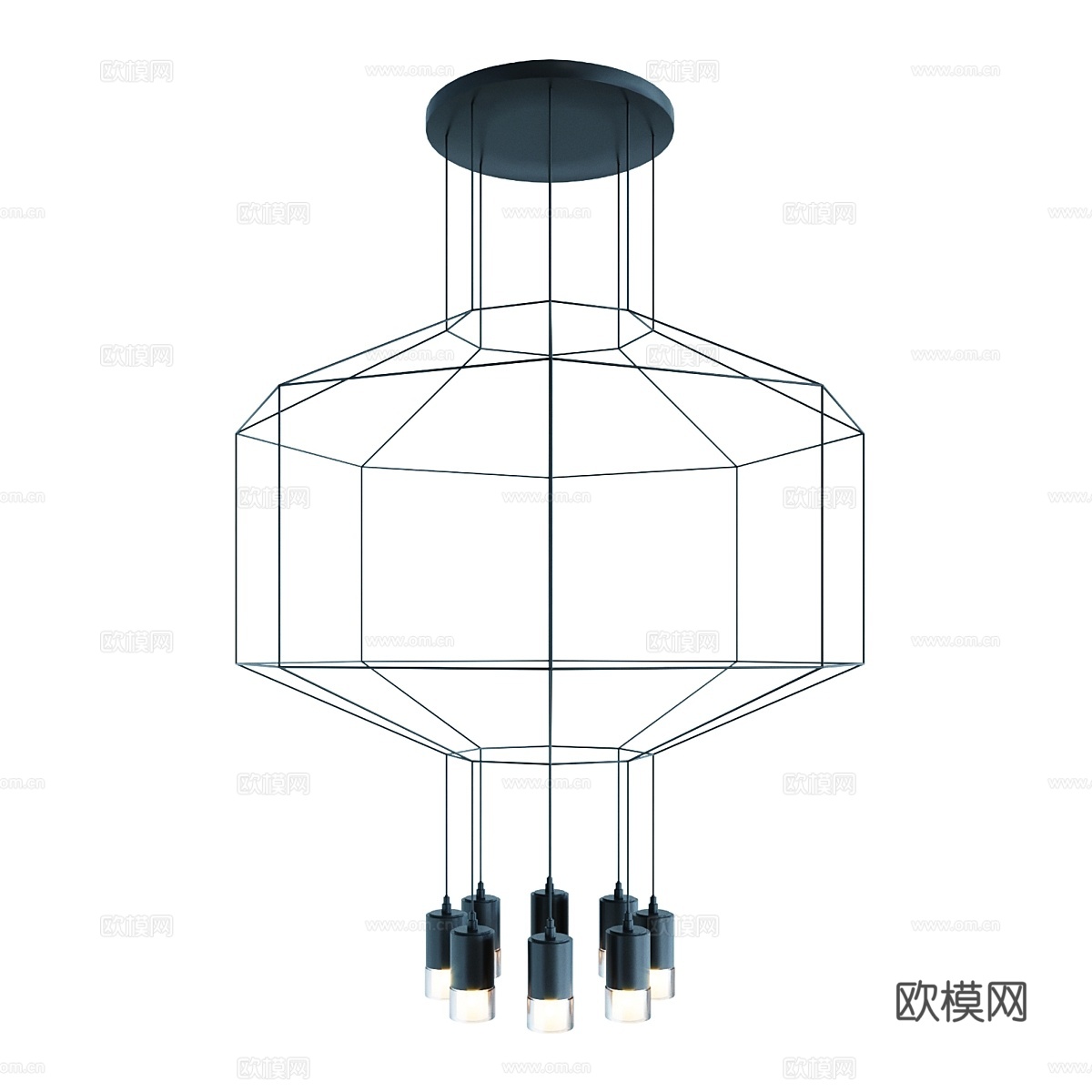 Vibia Wireflow 0299 八角方形吊灯3d模型下载
