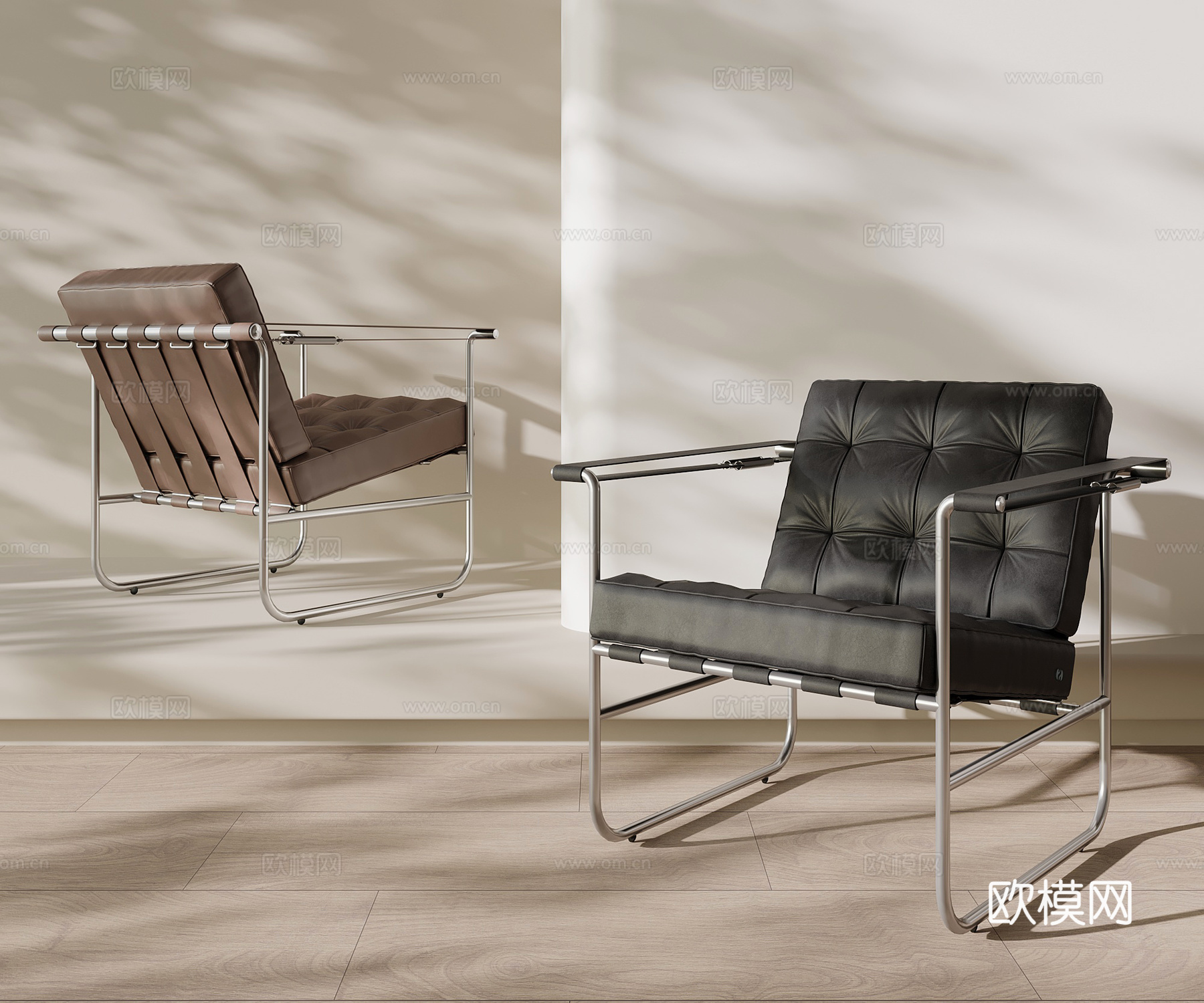 现代意式椅子 休闲椅 单人椅su模型