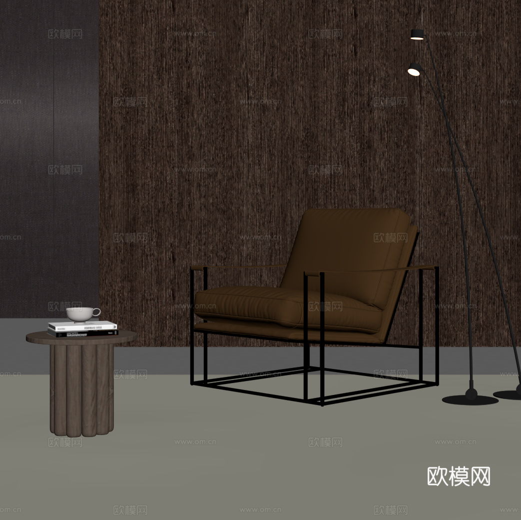 意式休闲椅su模型