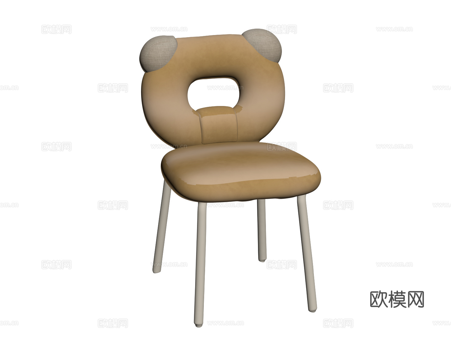 现代化妆椅 奶油梳妆椅 书桌椅 单椅 餐椅su模型