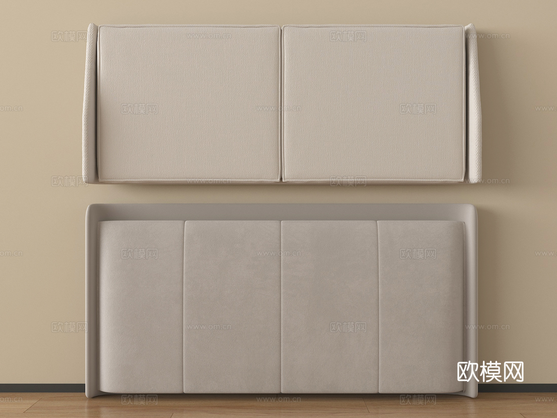现代床靠背 床品 床头su模型