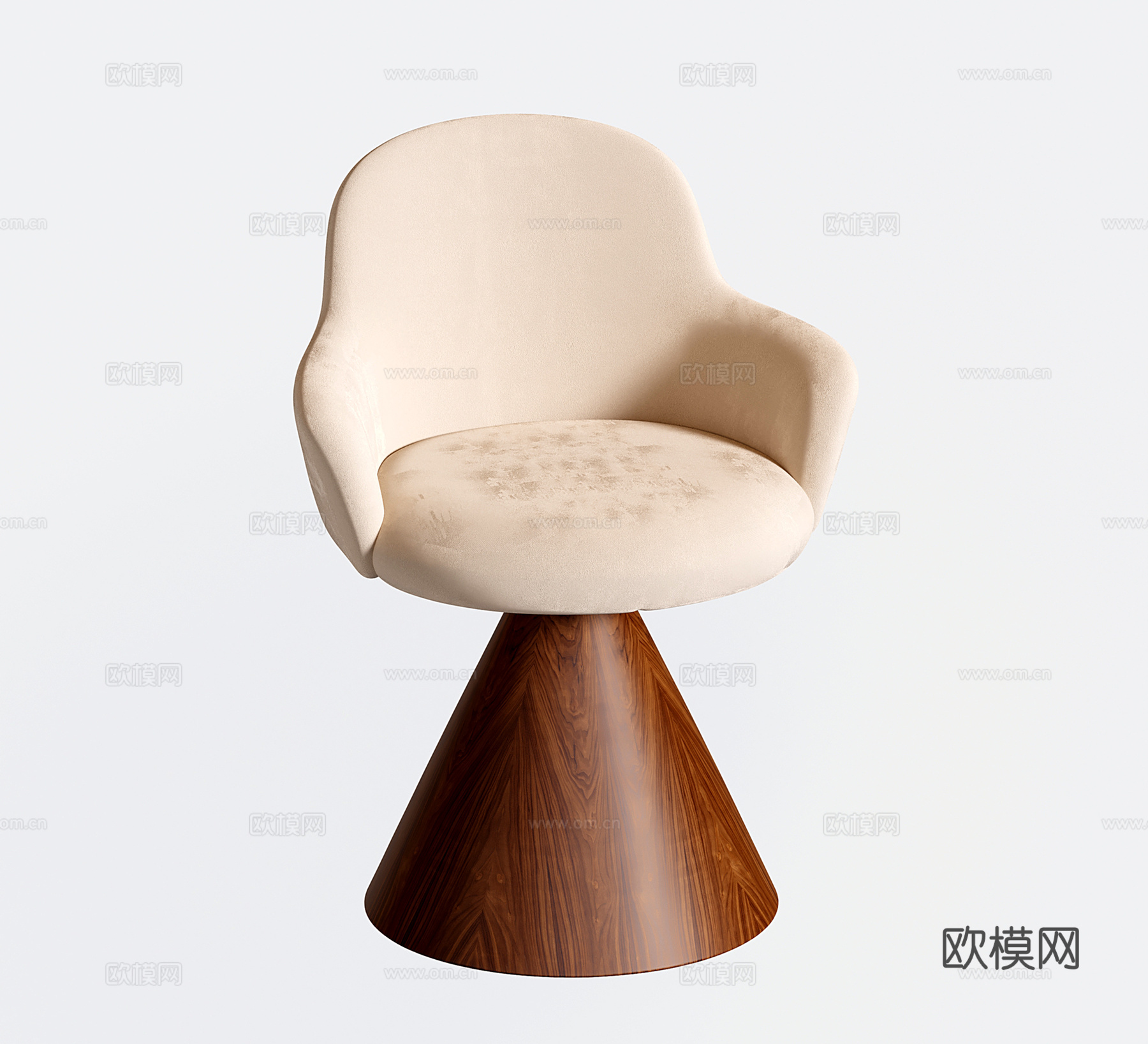 中古风单椅 奶油休闲椅 化妆椅 梳妆椅su模型