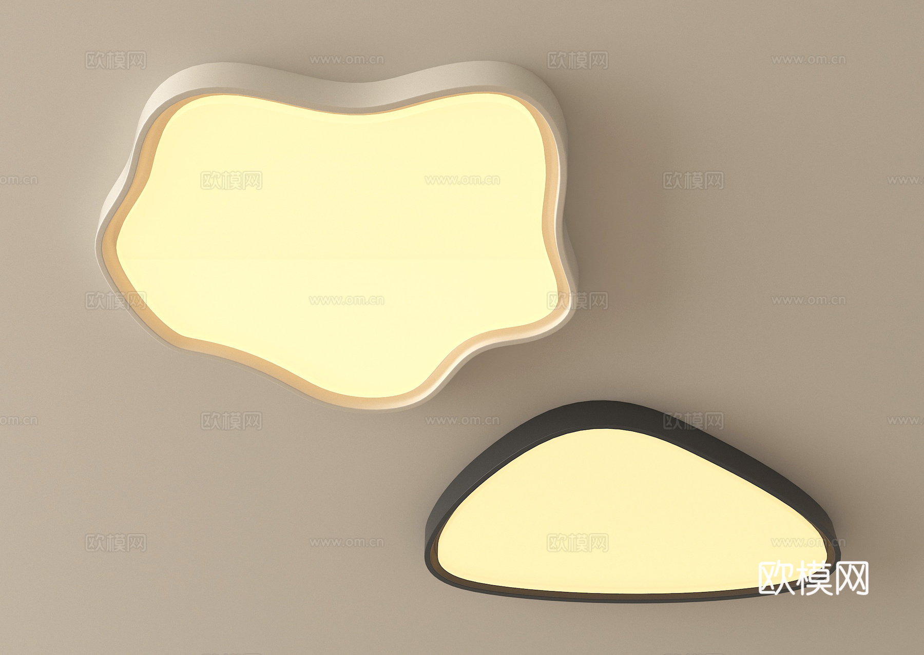 现代吸顶灯 几何形吸顶灯 卧室灯su模型