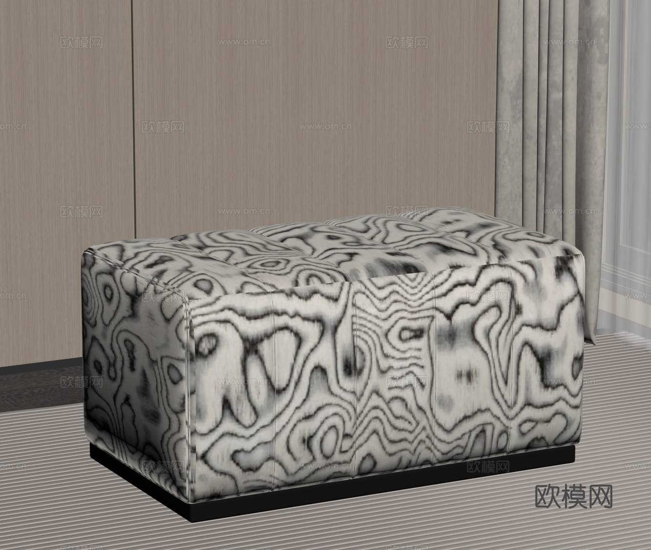 现代意式沙发凳 换鞋凳su模型