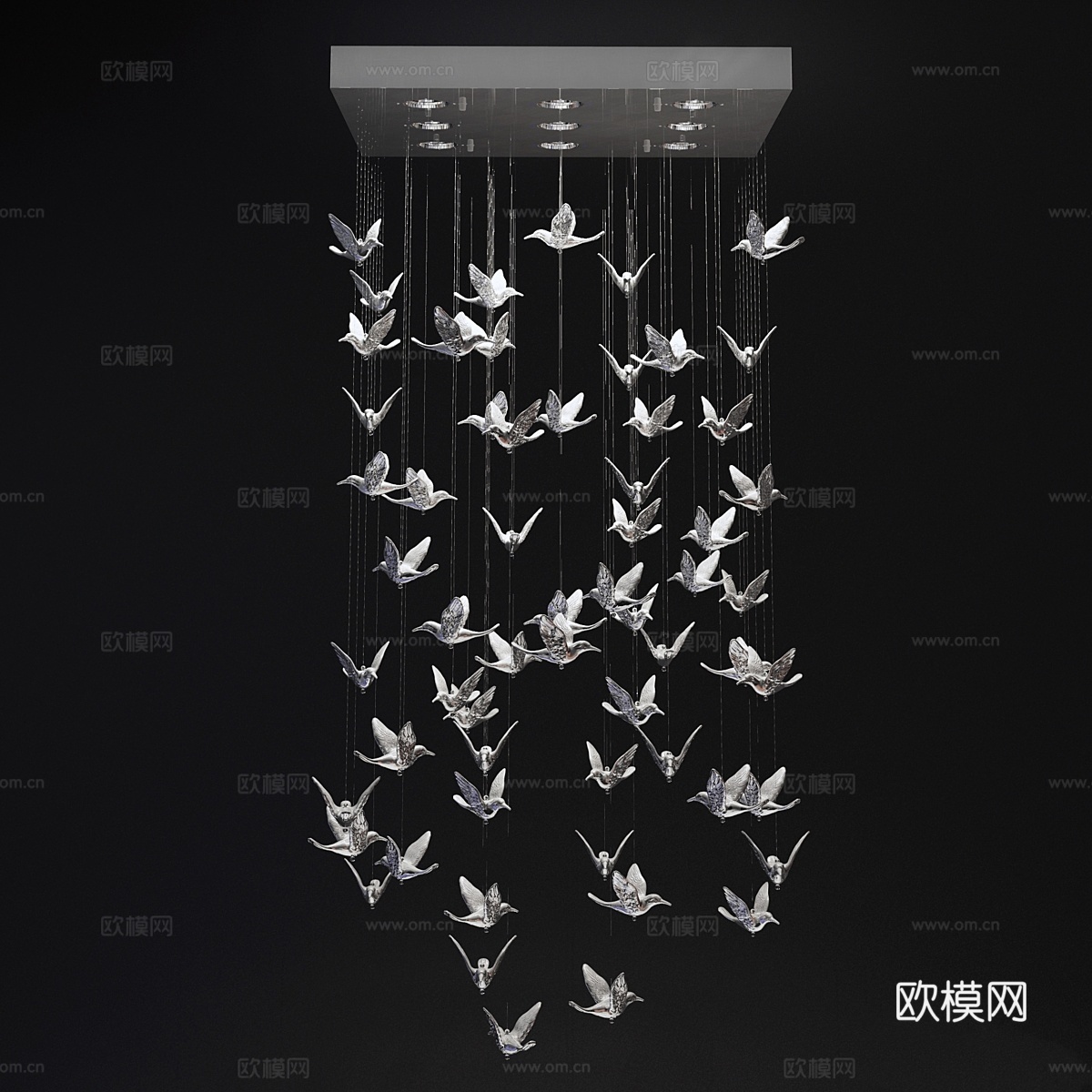 KARE设计。飞鸟吊灯3d模型下载