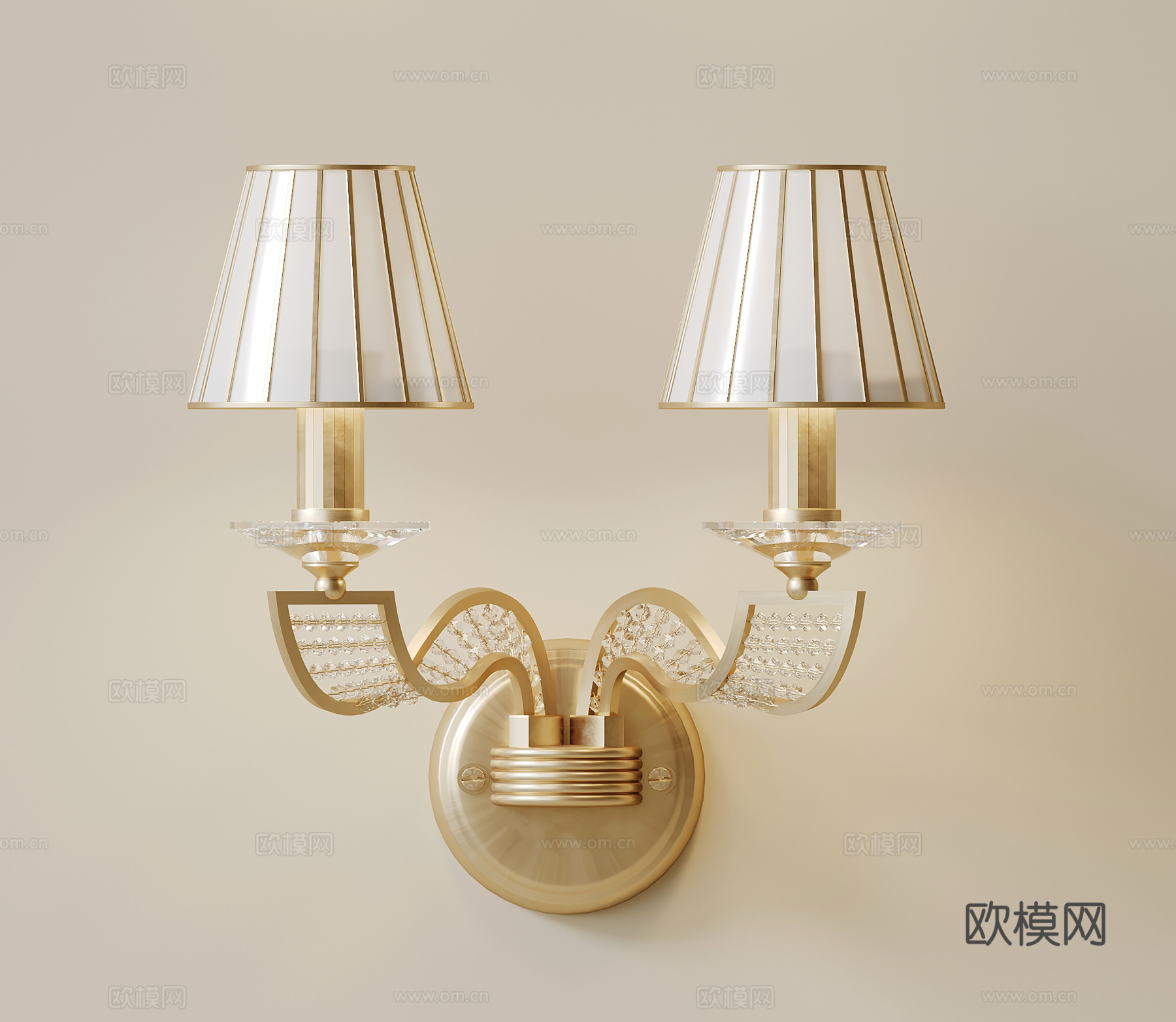 法式复古壁灯 金属壁灯su模型