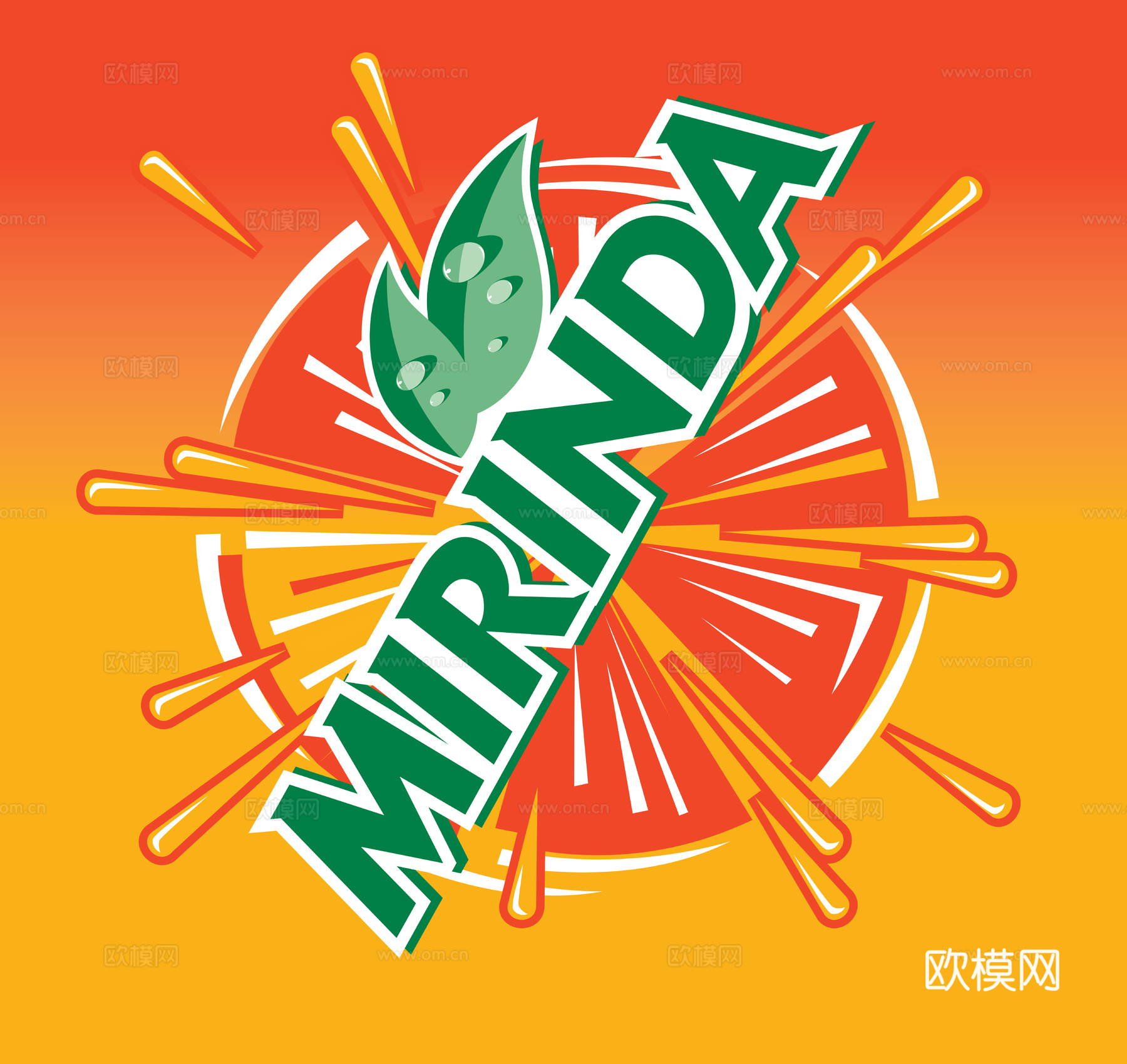 美年达，饮料饮品logo