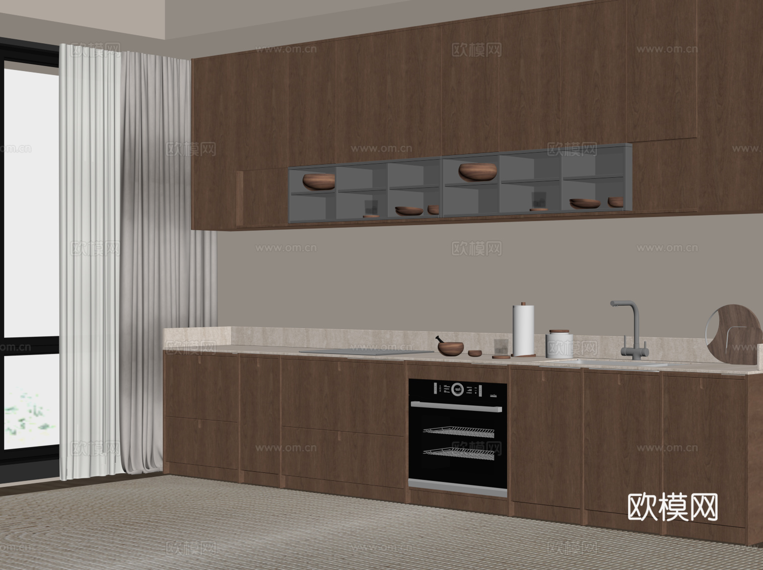 中古风橱柜su模型