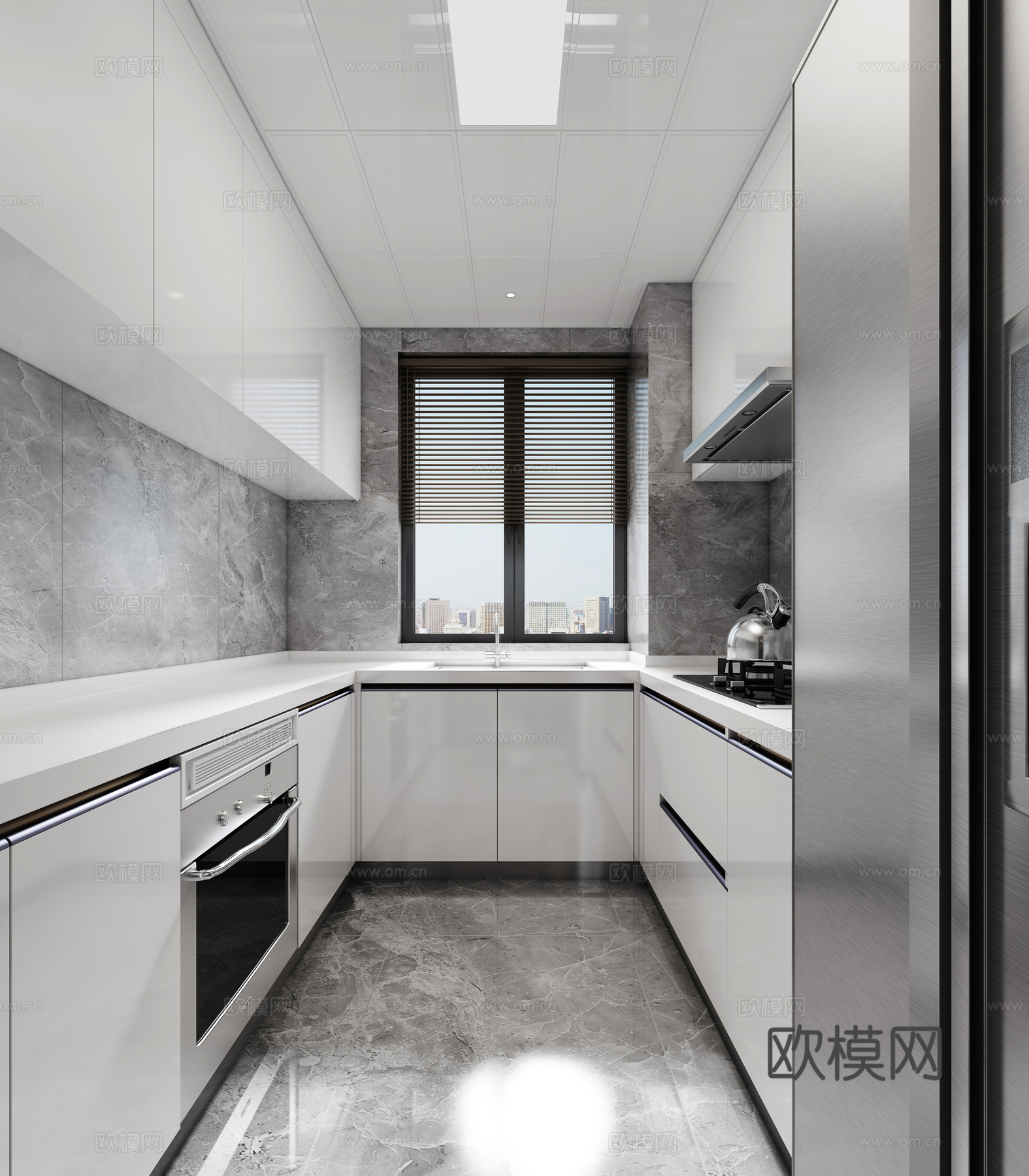 轻奢别墅 样板间 最新全套施工图 效果图合集cad施工图下载（渲染图3）