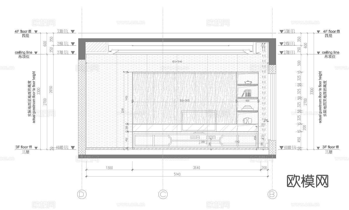 轻奢别墅 样板间 最新全套施工图 效果图合集cad施工图下载（渲染图7）