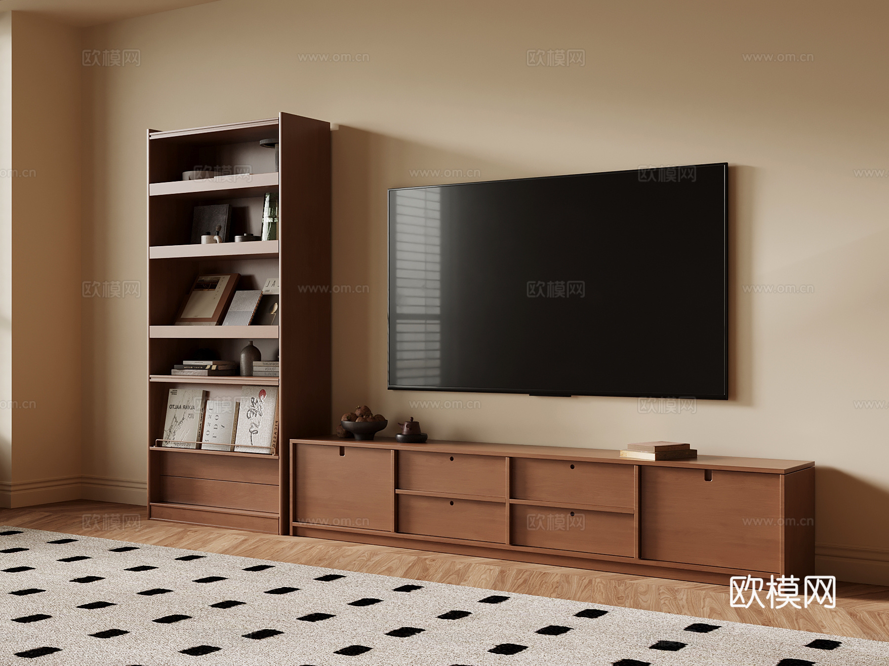 中古风浴室柜su模型