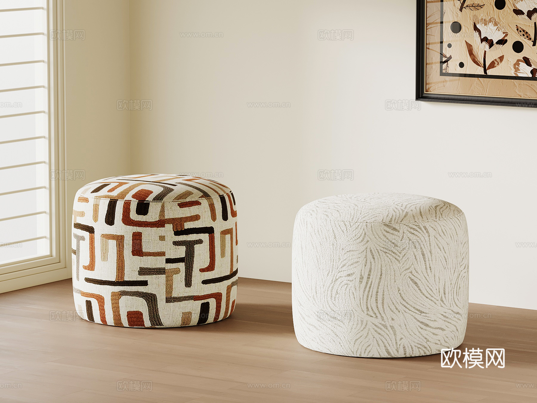 法式复古换鞋凳 沙发凳su模型